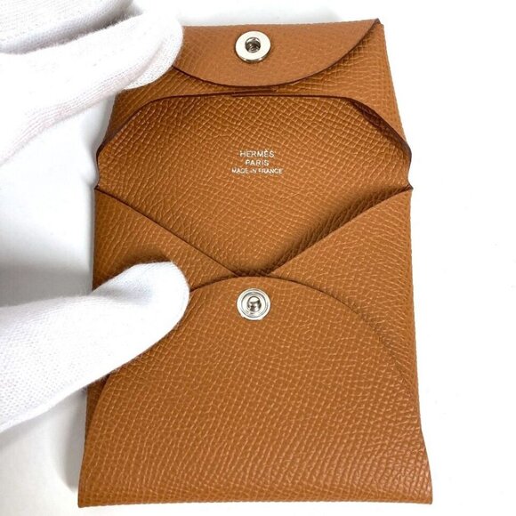 HERMES Bastia Wallet Coin Compartment coin purse Epsom Gold Unused - Picture 5 of 16